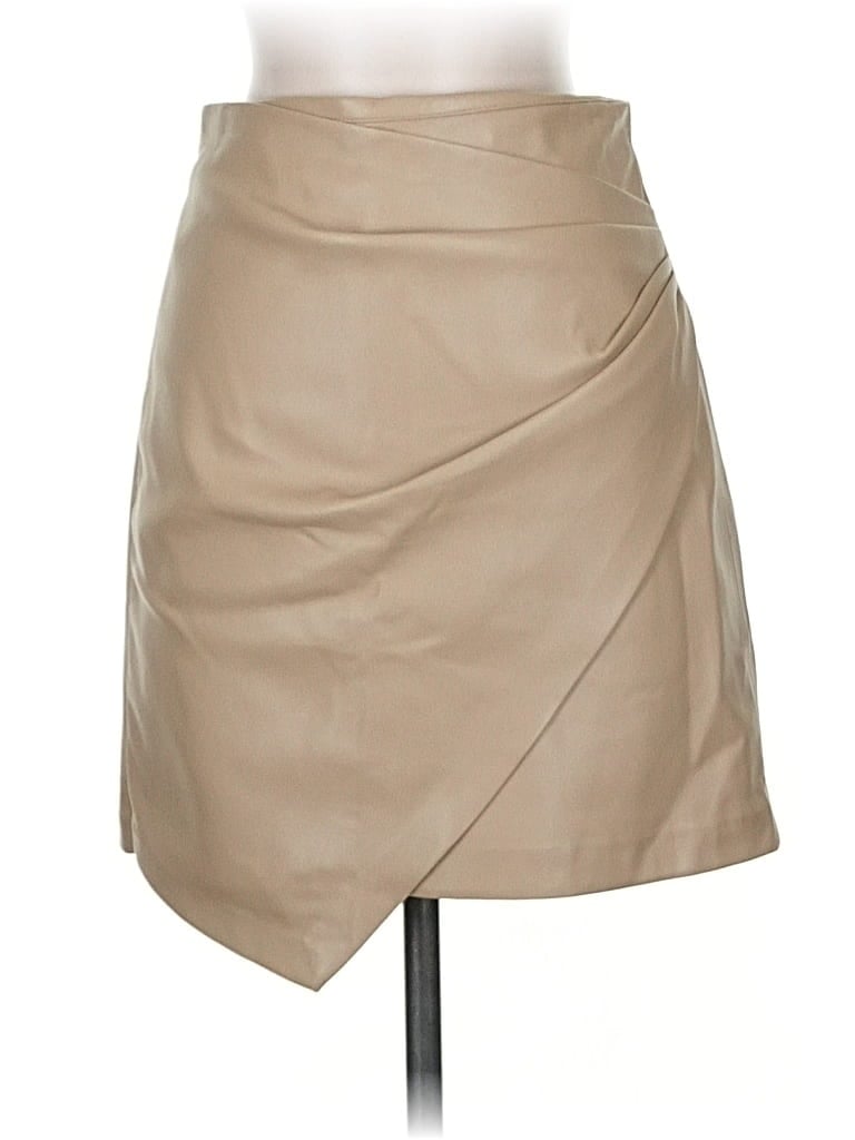 Pre-owned Mng Faux Leather Skirt In Brown
