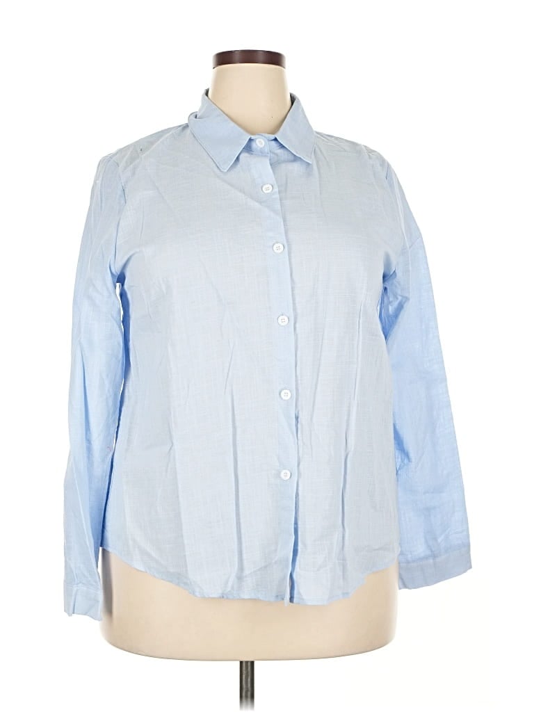 Pre-owned Unbranded Long Sleeve Blouse In Blue