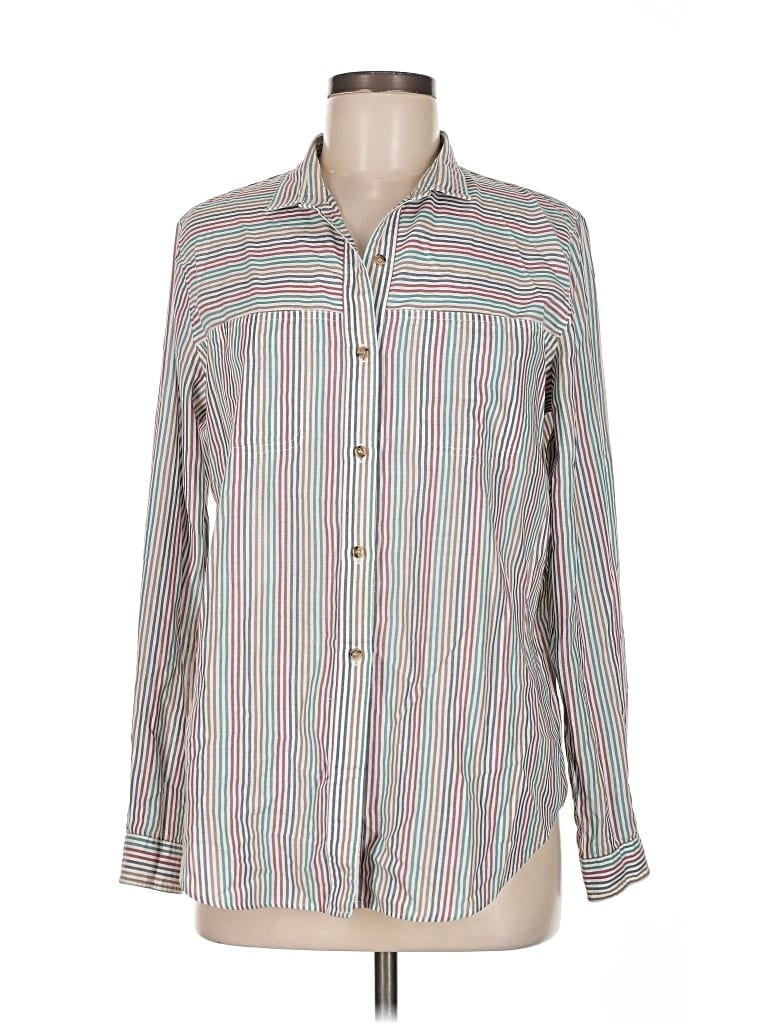 UNBRANDED Pre-owned Long Sleeve Button Down Shirt In Brown