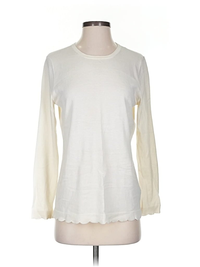 Pre-owned J. Mclaughlin Pullover Sweater In White