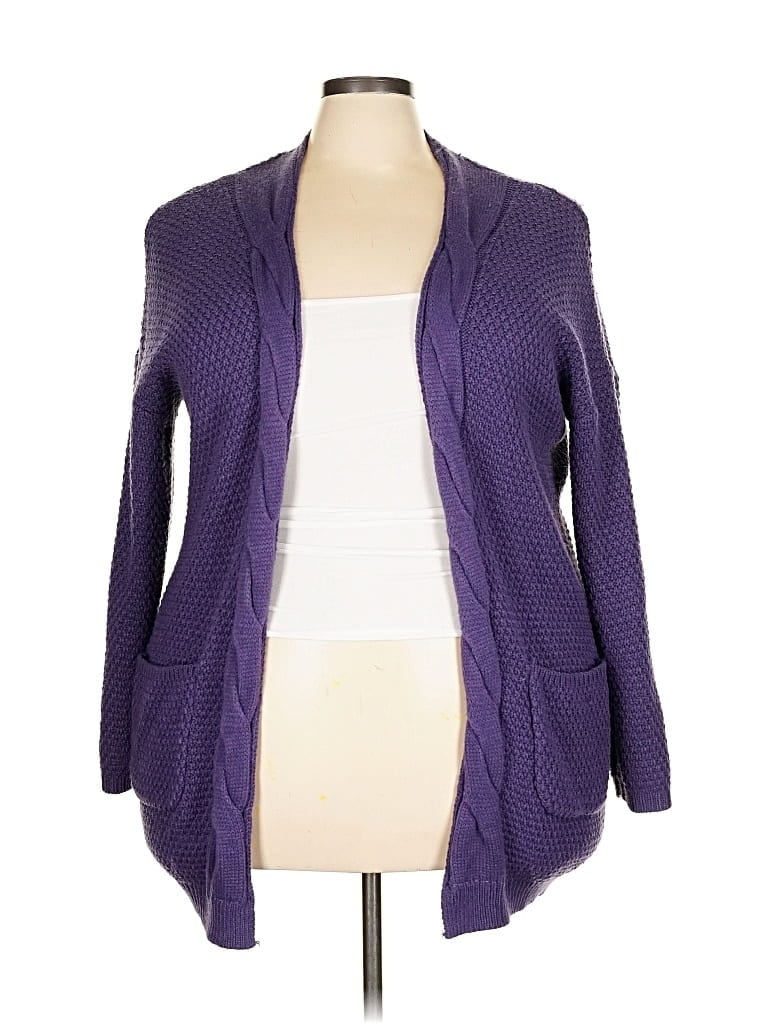 Pre-owned Assorted Brands Cardigan Sweater In Purple