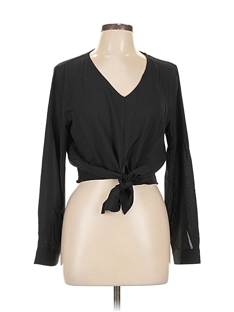 Pre-owned Unbranded Long Sleeve Blouse In Black
