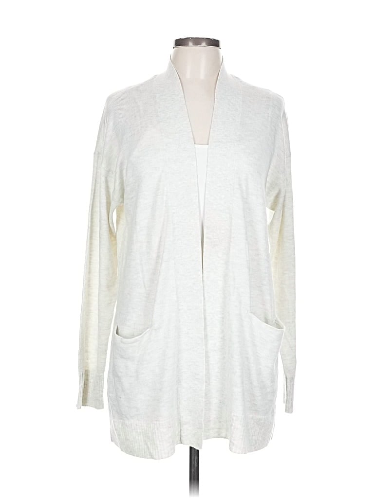 Pre-owned Ann Taylor Factory Cardigan Sweater In White