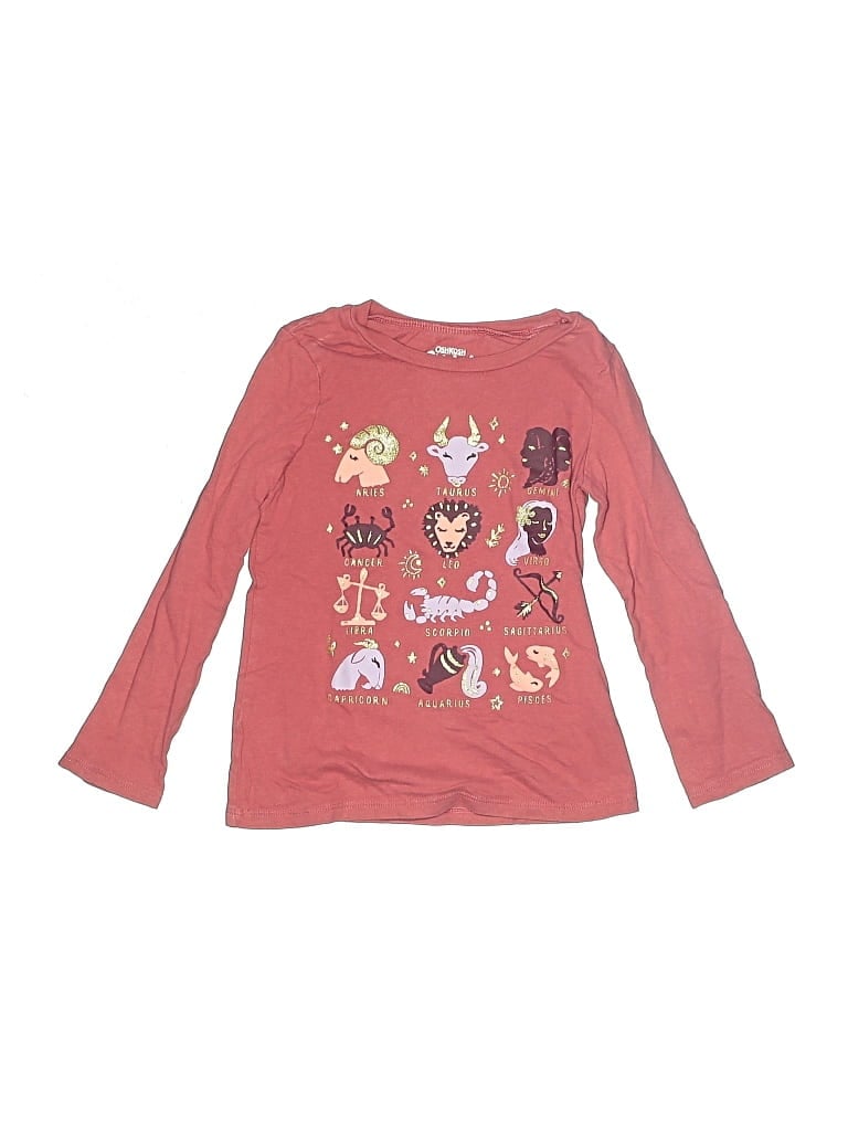 Pre-owned Oshkosh B'gosh Kids' Long Sleeve T-shirt In Pink