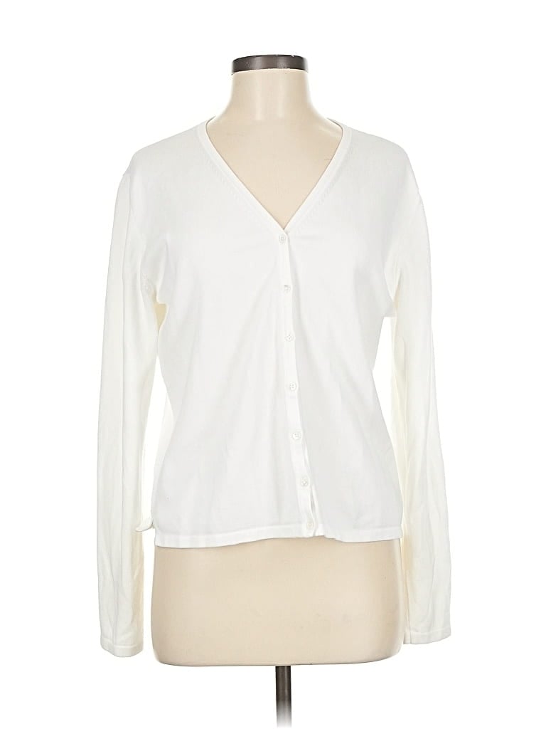 Pre-owned Façonnable Cardigan Sweater In White