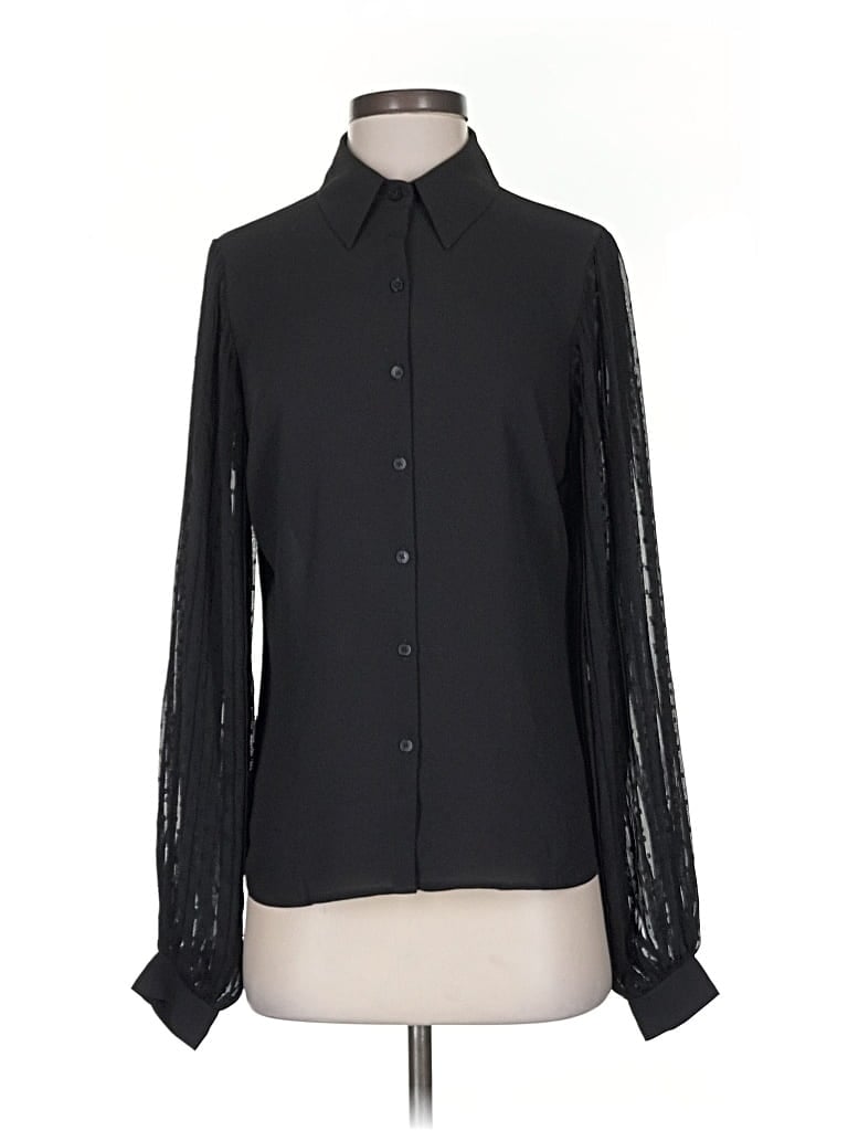 Pre-owned Express Long Sleeve Blouse In Black