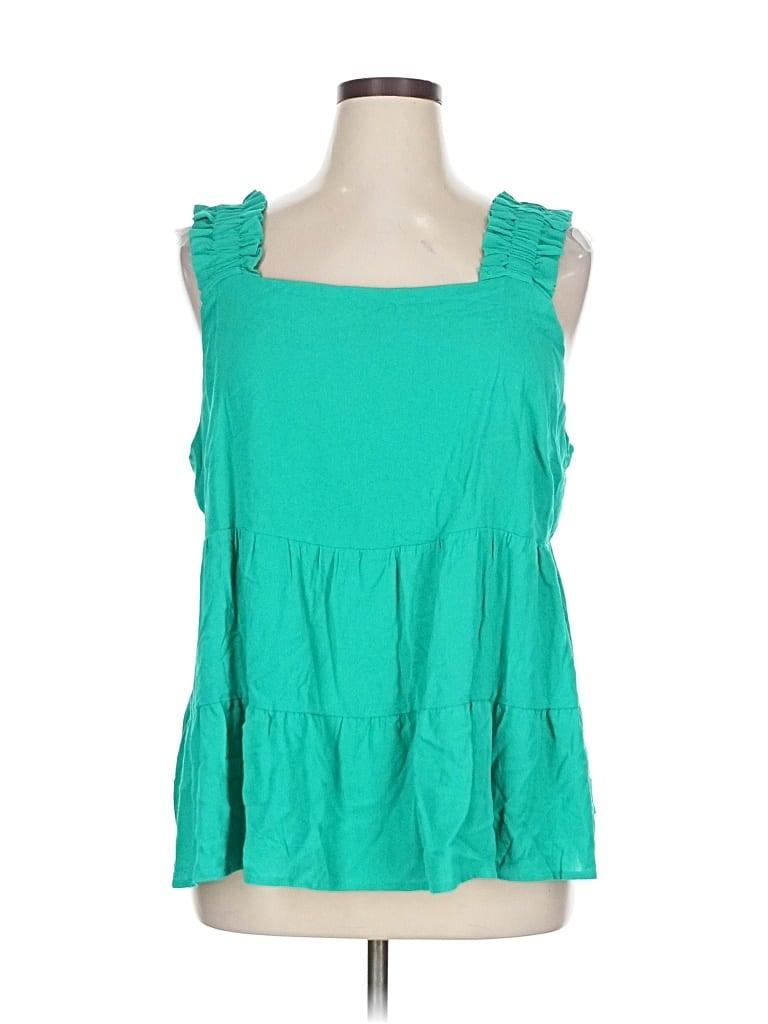 Perfectly Priscilla Sleeveless Blouse In Green