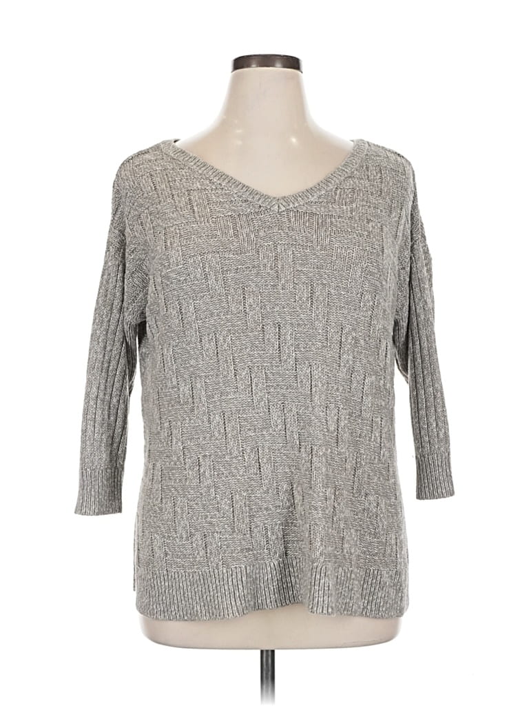 Pre-owned Lane Bryant Pullover Sweater In Gray