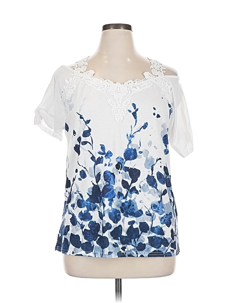 Pre-owned Unbranded Short Sleeve Blouse In White