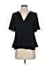CAbi 100% Polyester Black Short Sleeve Blouse Size XS - photo 1