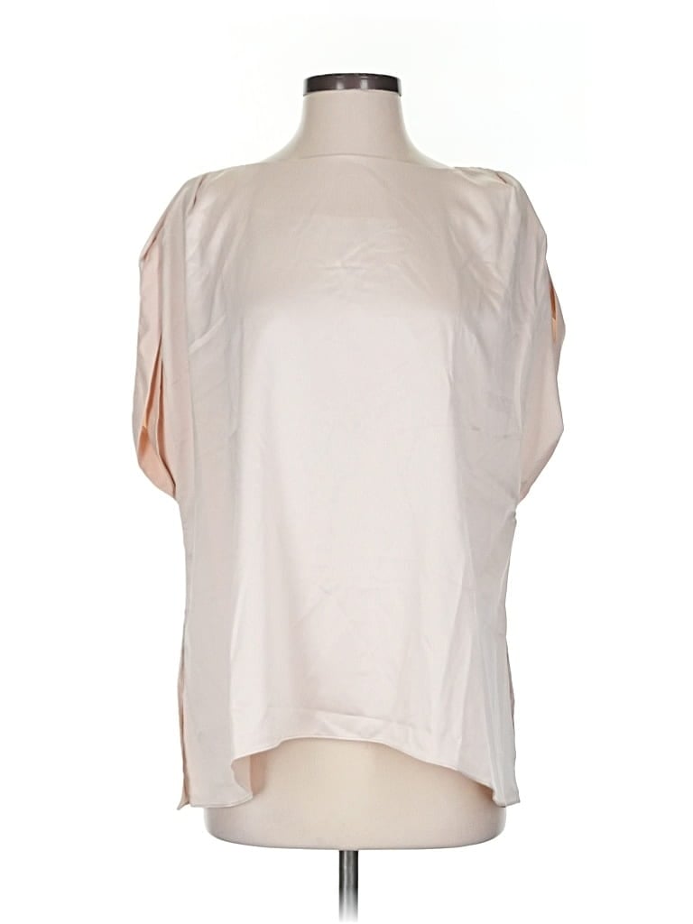 Pre-owned Marla Wynne Short Sleeve Blouse In White