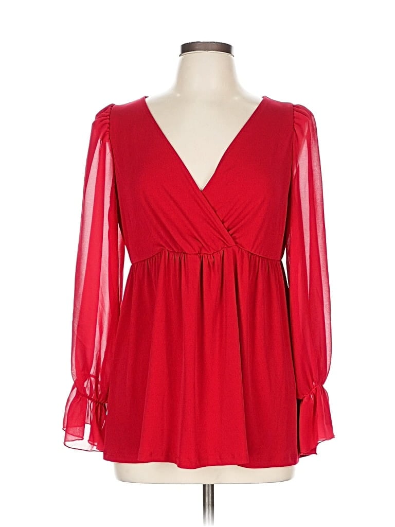 Pre-owned Torrid Long Sleeve Blouse In Red