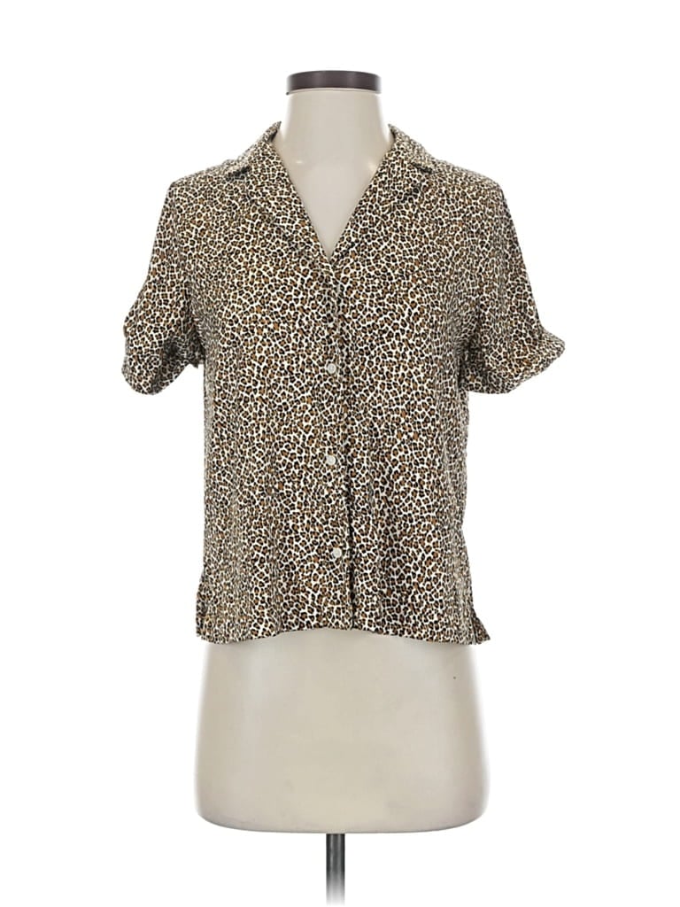 BANANA REPUBLIC Pre-owned Short Sleeve Blouse In Brown