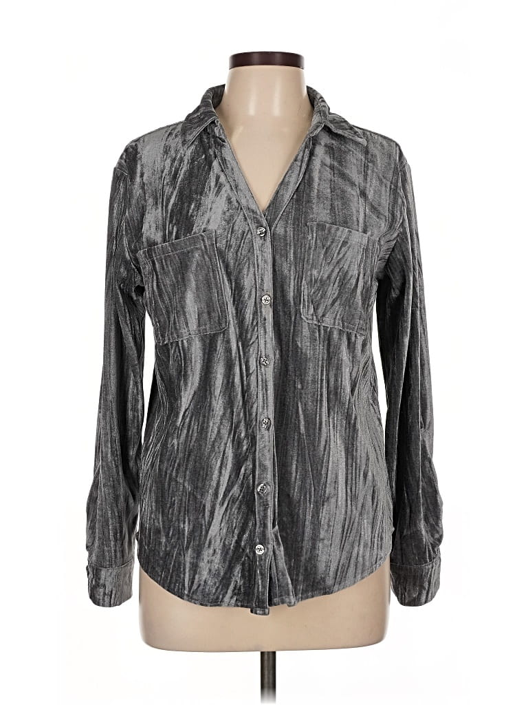 Pre-owned Maurices Long Sleeve Blouse In Gray