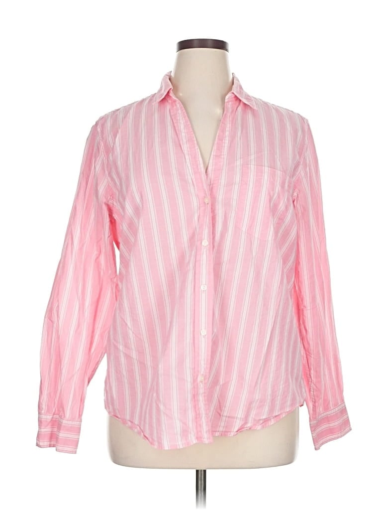 Pre-owned Gap Long Sleeve Blouse In Pink