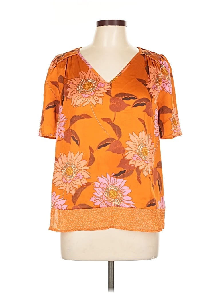 Pre-owned Dr2 Short Sleeve Blouse In Orange