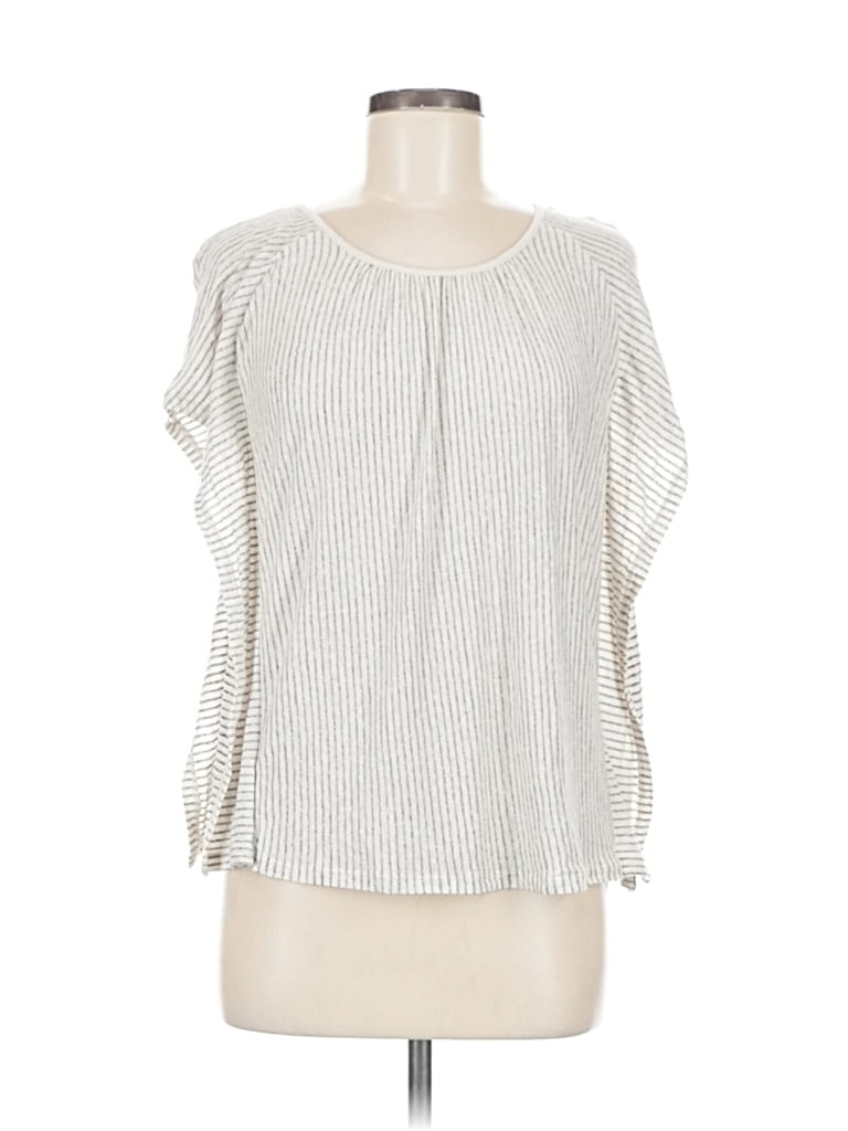 Pre-owned Purejill 3/4 Sleeve Blouse In Silver