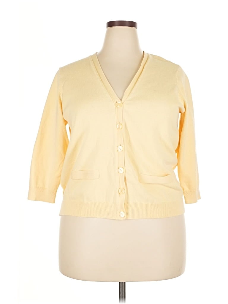 Pre-owned Dressbarn Cardigan Sweater In Yellow