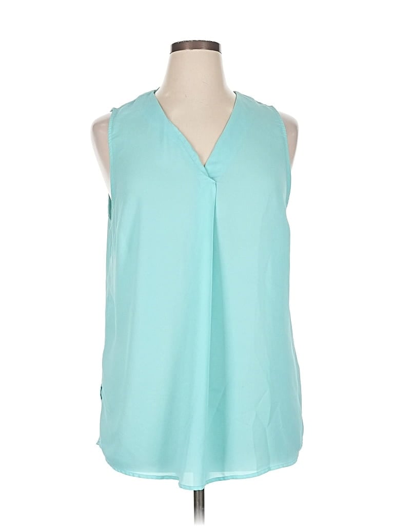 ELOQUII Pre-owned Sleeveless Blouse In Blue