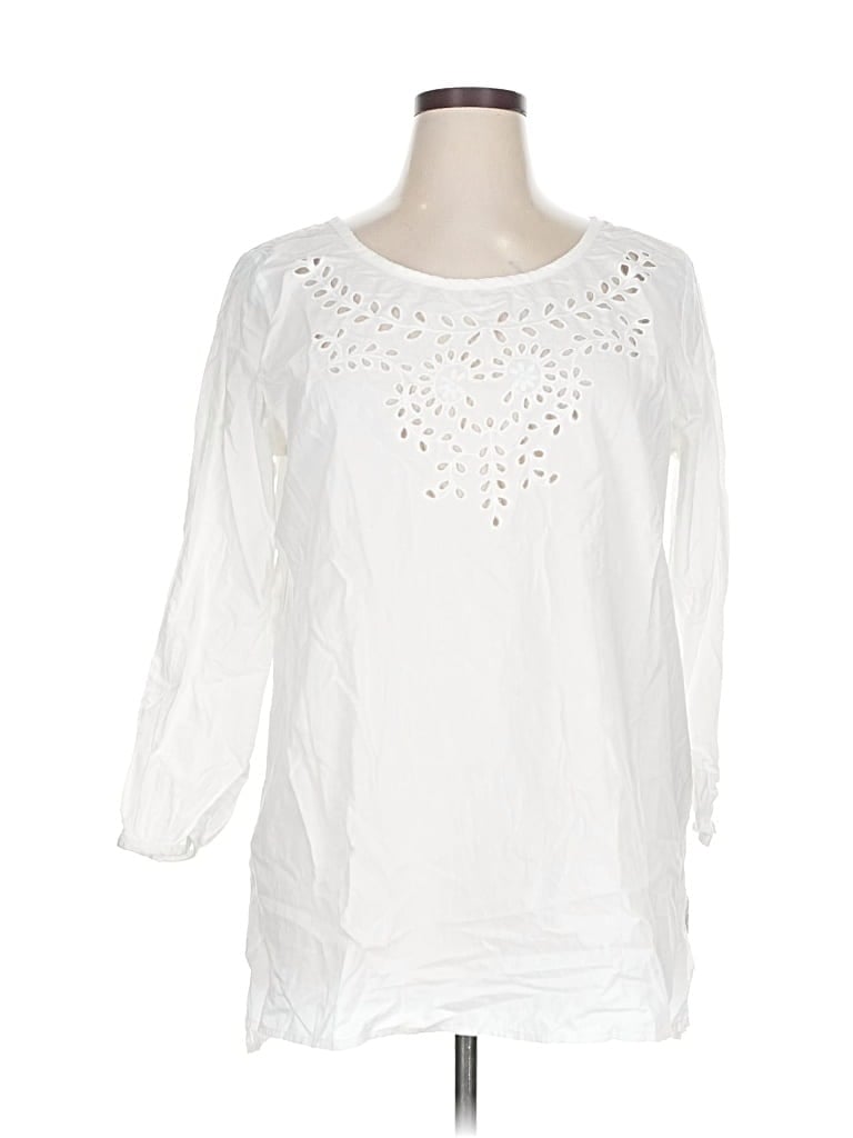 Pre-owned Lucky Brand 3/4 Sleeve Blouse In White