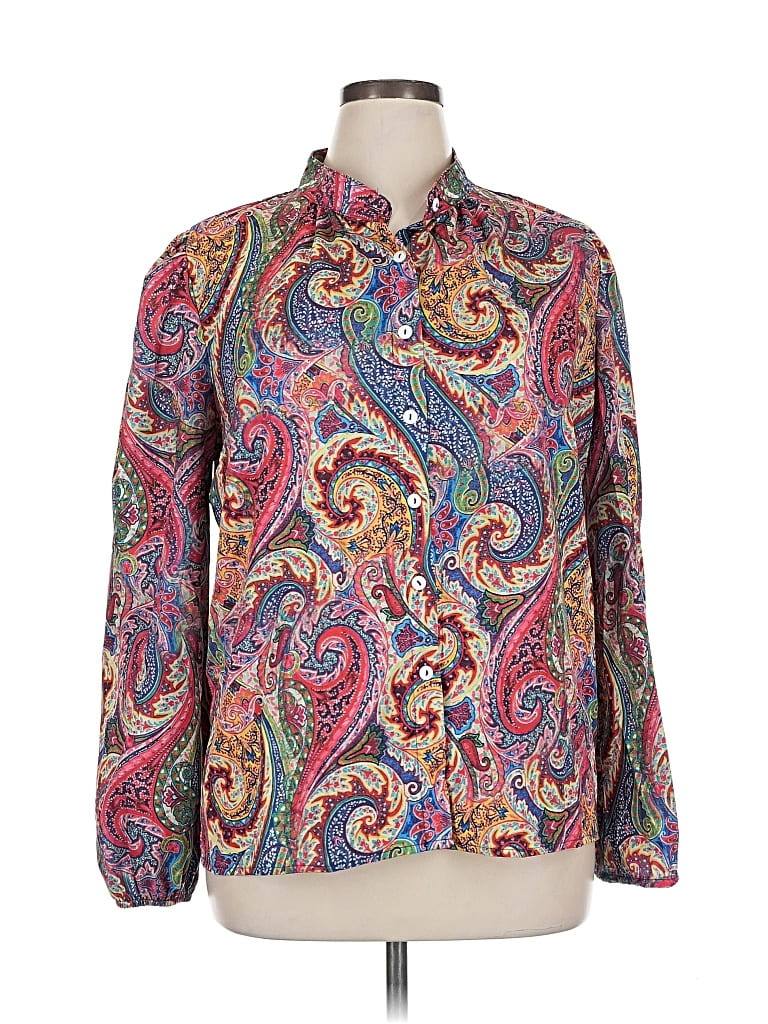 Pre-owned Unbranded Long Sleeve Blouse In Purple