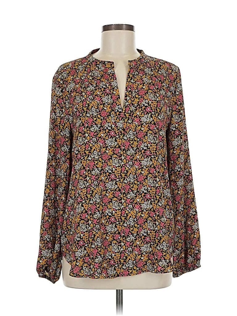 Pre-owned Ann Taylor Loft Long Sleeve Blouse In Brown