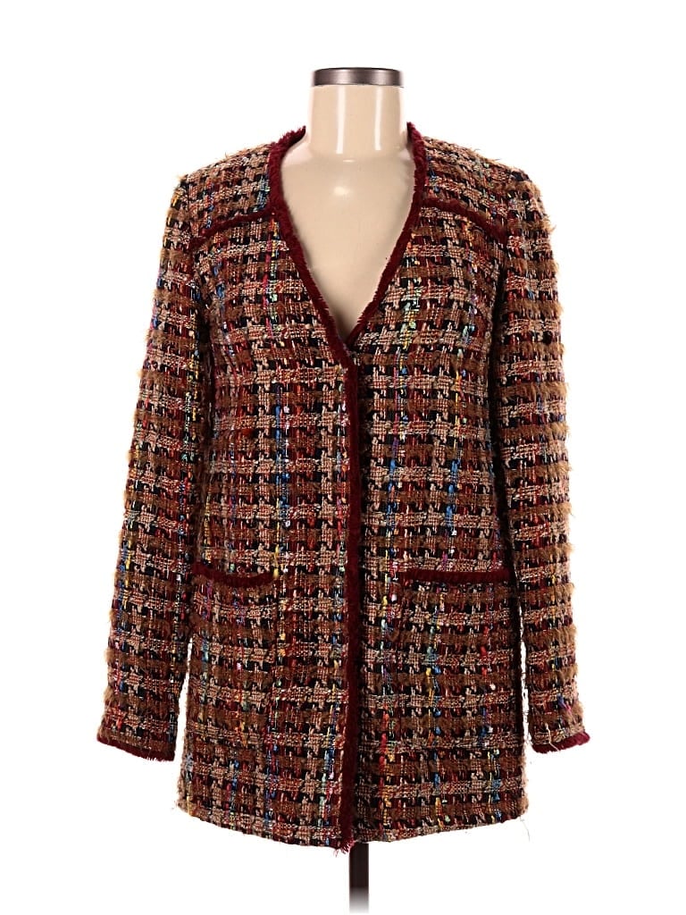 Pre-owned Ett:twa By Anthropologie Coat In Burgundy