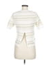Studio 19 Stripes Ivory Short Sleeve T-Shirt Size M - photo 2