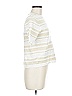 Studio 19 Stripes Ivory Short Sleeve T-Shirt Size M - photo 4