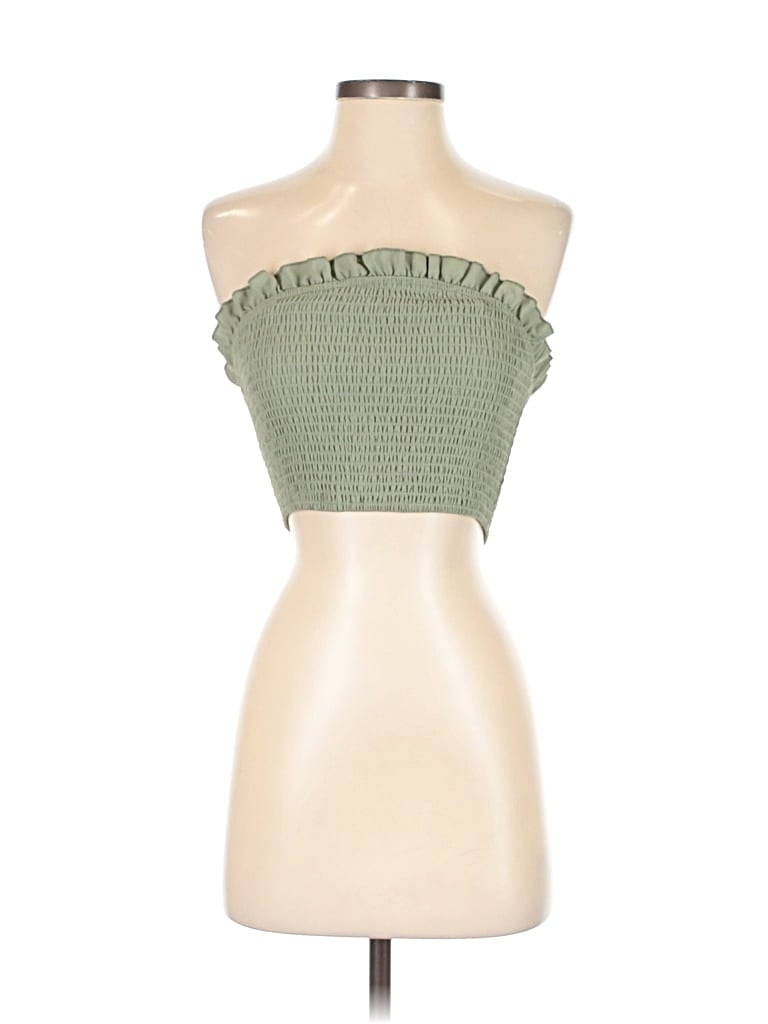 Pre-owned Shein Tube Top Green Strapless Neckline Tops