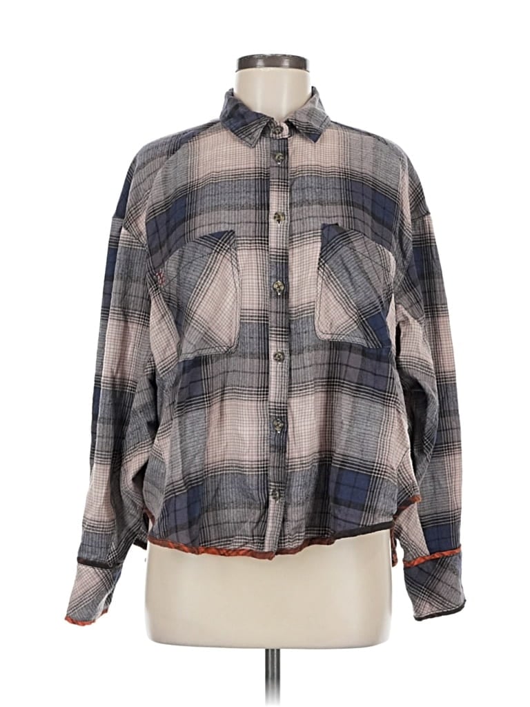 Pre-owned Bdg Long Sleeve Button Down Shirt In Gray