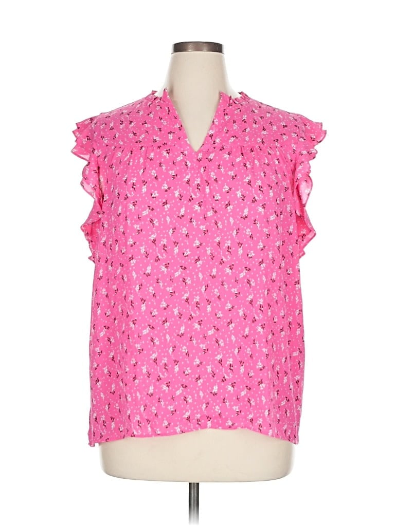 Pre-owned Ann Taylor Sleeveless Blouse In Pink