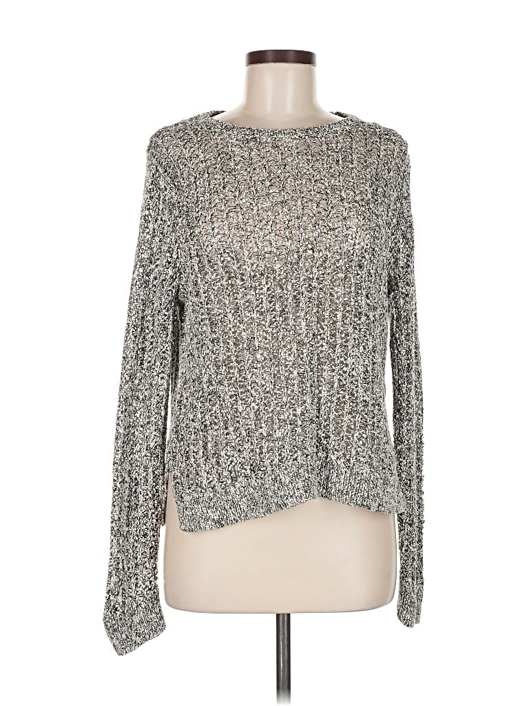 Pre-owned Ann Taylor Pullover Sweater In Silver
