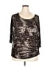 Seven7 Silver Brown 3/4 Sleeve Top Size 14 - photo 1
