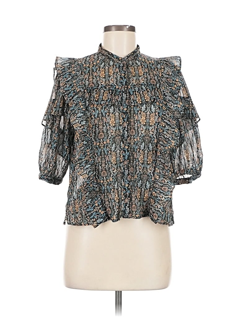 MOUSSY Pre-owned 3/4 Sleeve Blouse In Blue