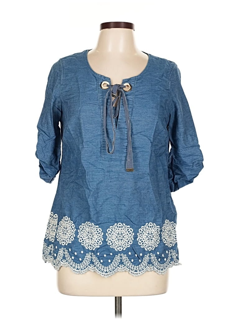 TOMMY HILFIGER Pre-owned 3/4 Sleeve Blouse In Blue