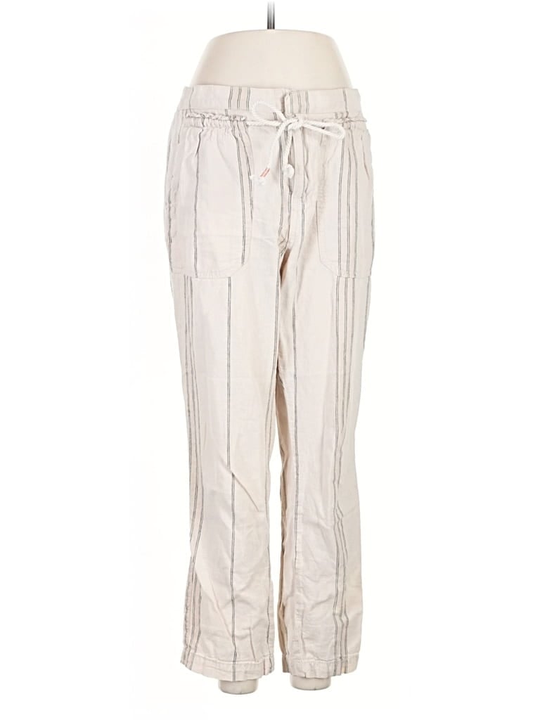 Pre-owned Anthropologie Linen Pants In Ivory