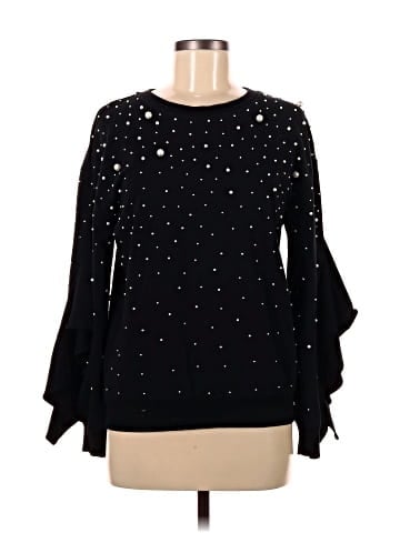 Scripted Long Sleeve Blouse (view 1)