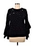Scripted Black Long Sleeve Blouse Size XS - photo 1