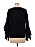Scripted Black Long Sleeve Blouse Size XS - photo 2