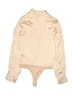 Paige 100% Polyester Ivory Tan Bodysuit Size XS - photo 2