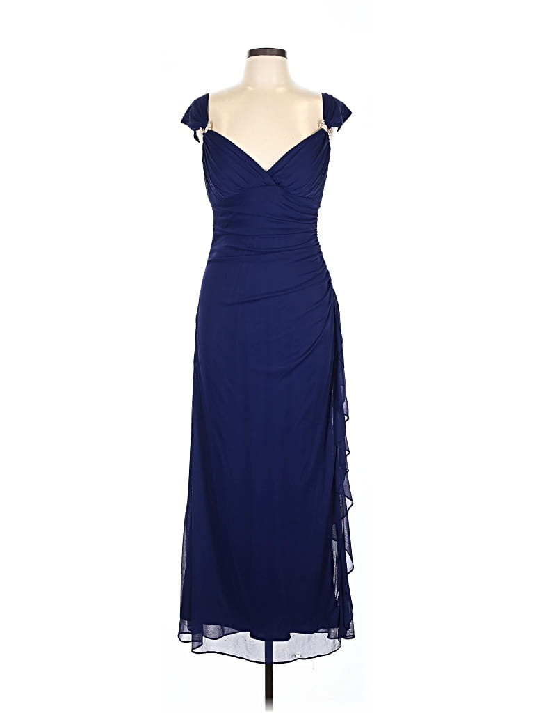 Pre-owned Betsy & Adam Cocktail Dress In Blue