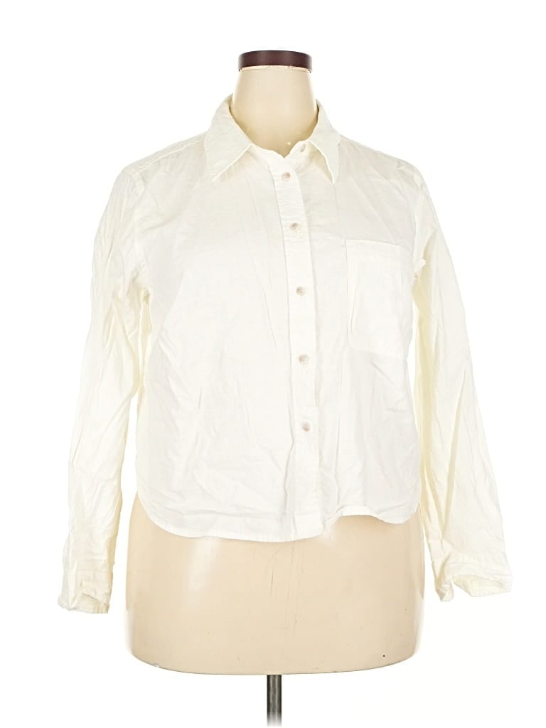 UNIVERSAL THREAD Pre-owned Long Sleeve Button Down Shirt In White