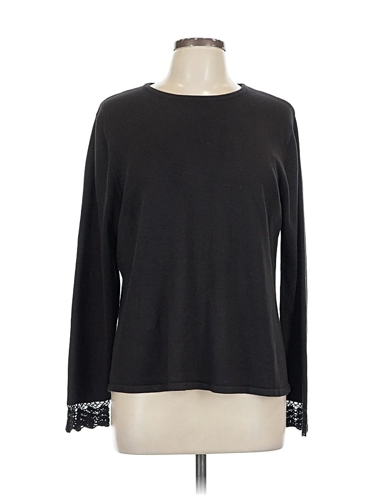 Pre-owned Sag Harbor Pullover Sweater In Black