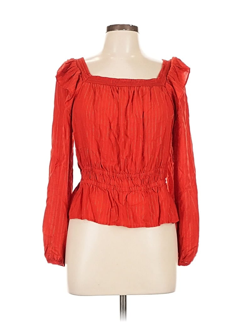 Pre-owned Universal Thread Long Sleeve Blouse In Red