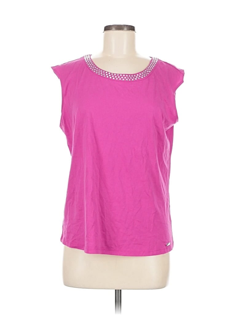 CALVIN KLEIN Pre-owned Sleeveless Top Pink Scoop Neck Tops