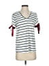 All My Love 100% Polyester White Short Sleeve Top Size S - photo 1