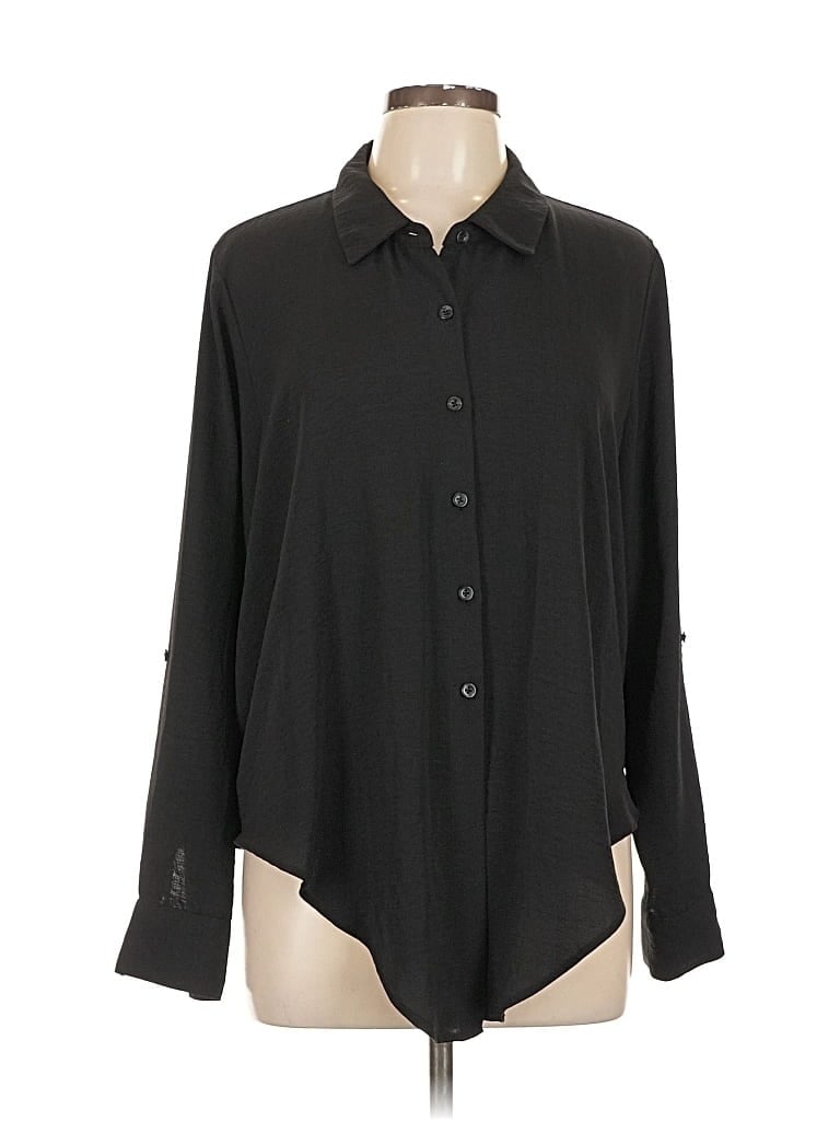 Pre-owned Simply Vera Vera Wang Long Sleeve Blouse In Black