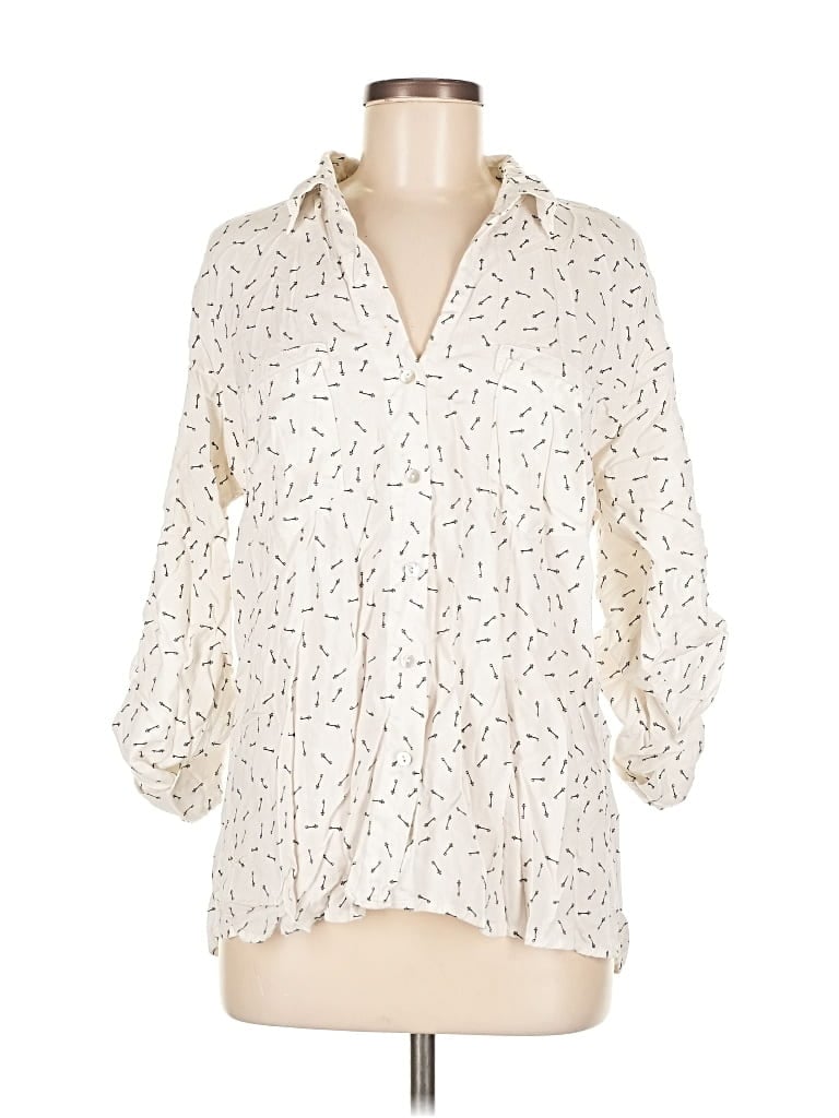 JUST LIVING Pre-owned 3/4 Sleeve Blouse In White