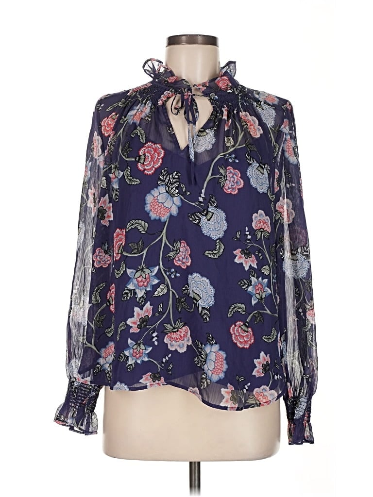 Pre-owned Ann Taylor Loft Long Sleeve Blouse In Blue